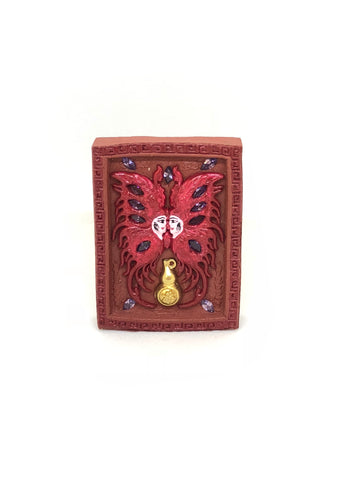 Chinese New Year Dream Block Butterfly Brown With Red Frame